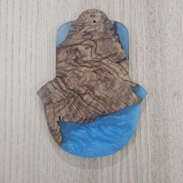Olive Wood and Epoxy Hamsa (from Israel)