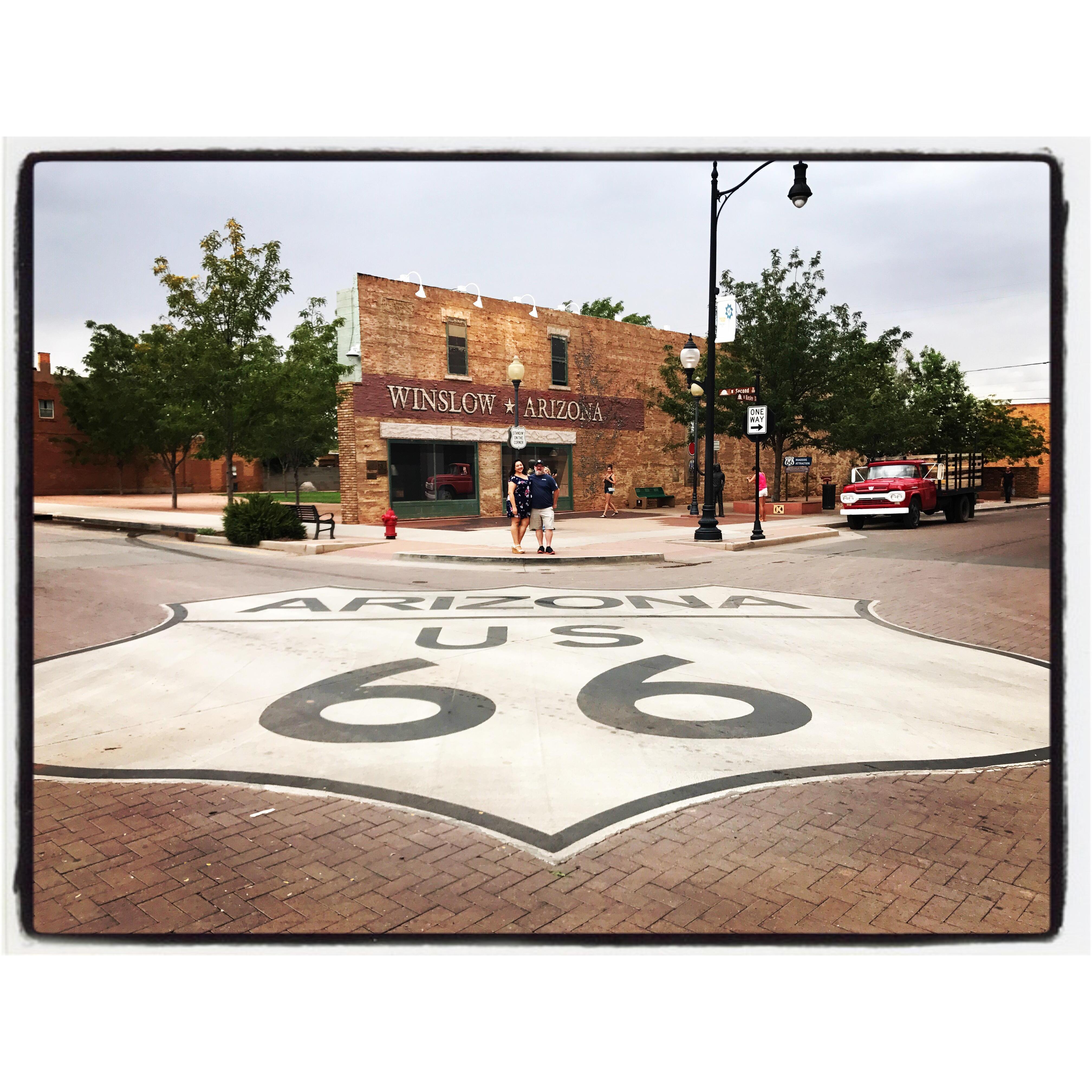 Here we are "Standin' on a Corner in Winslow, Arizona."