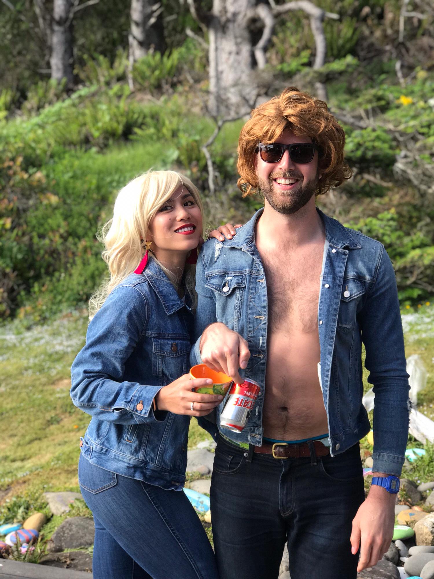 Our alter egos Sloan and Mick hanging with friends at the “Wigs and Denim” party in the Oregon Coast.