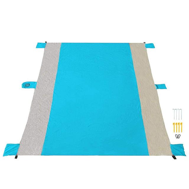 Next Level Neighbor Large Beach Blanket Sandproof - Oversized Beach Mat - 9ft x 7ft - 4 Pocket Blanket Sand Free - Wind & Sand Resistant - Stays Cool in the Heat - Triple Stitched Seams for Durability