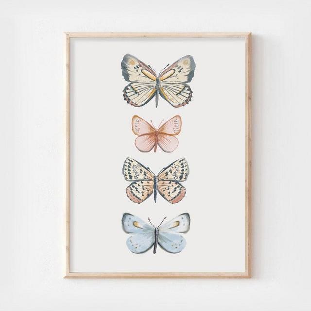 Boho Butterfly Print, Butterflies, Butterfly Art, Vintage Rustic, Monarch Butterflies, Gallery Wall Art, Home Decor