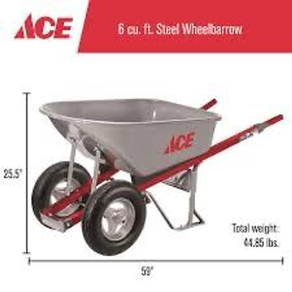 Ace Steel Contractor Wheelbarrow 6 cu ft