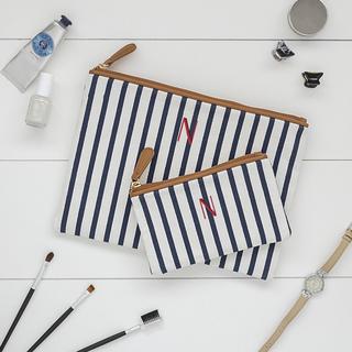Personalized 2-Piece Striped Clutch Set