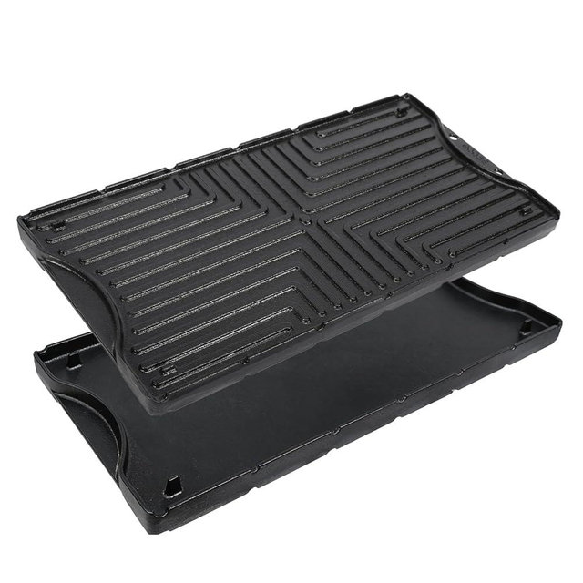Ceramic Nonstick Reversible Griddle for Coleman Cascade & Triton, 17.4" x 8.5" Flat & Ribbed Camping Griddle | Built-In Storage Fit, No-Wobble Stable Design, Compatible with 2-Burner Camp Stoves