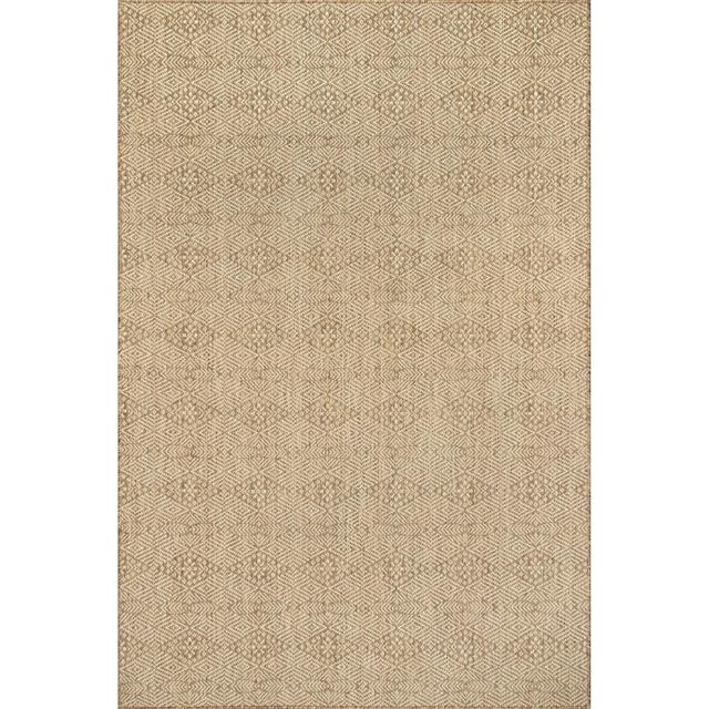 Nuloom Chandler Trellis 7x9 Indoor/Outdoor Area Rug for Living Room Patio Deck Front Porch Kitchen, Brown/Ivory