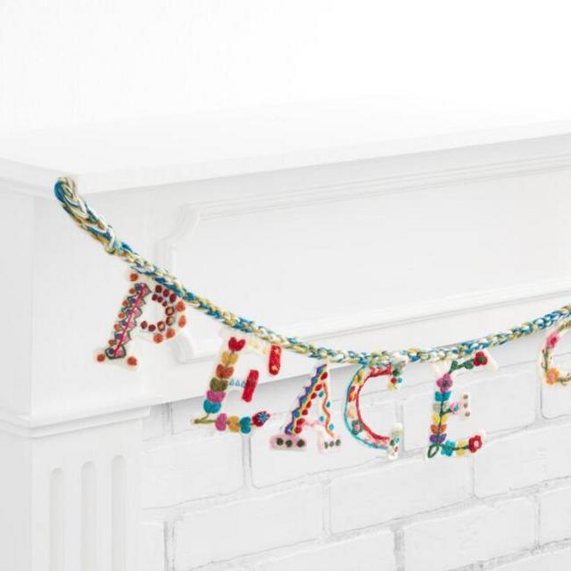 Felted Wool Peace on Earth Garland