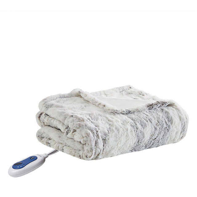 Beautyrest Zuri Oversized Faux Fur Heated Throw, 50" x 70"
