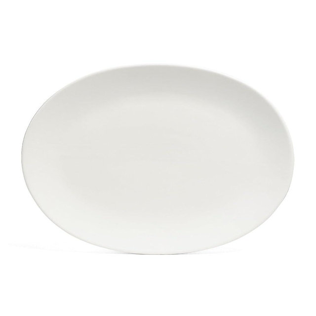 over&back Coupe Stoneware Serving Platter - Elegant 1-Piece Oval Serving Platter to Complete Your Kitchen Set - 16.4" x 11.5" - Semi-Matte White