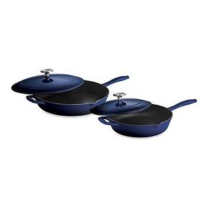 Tramontina® Gourmet Cast Iron Series 1000 Covered Skillets in Cobalt Blue