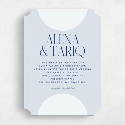 Blue Ticket Wedding Invitation - Seibel Classic