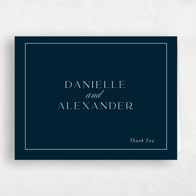 Darkest Teal, Black Wedding Thank You - Classic Chapel Frame