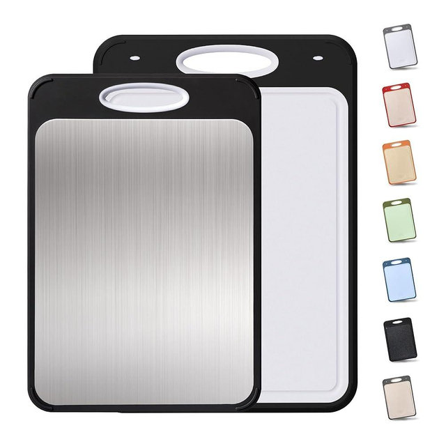 2 in 1 Stainless Steel Cutting Board with Handle 2 Packs Women Her Sister Aunt Wife Hustband Lady Auntie Titi Bestie Soul Happy Christmas Xmas Birthday Gifts Cool Unique Aesthetic 30 40 60 70 Year Old