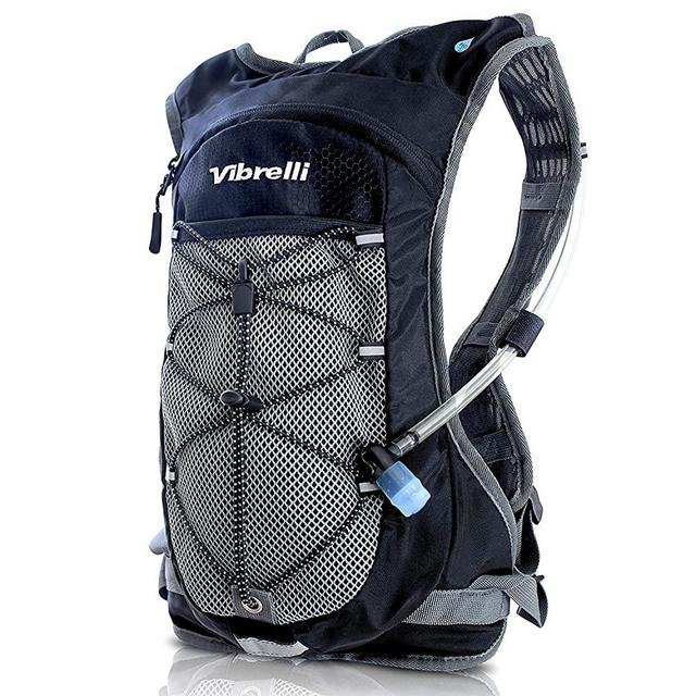 Vibrelli Hydration Pack & 2L Hydration Water Bladder - High Flow Bite Valve - Hydration Backpack with Storage - Lightweight Running Backpack, Also for Cycling, Hiking, Ski, Snow for Men, Women & Kids
