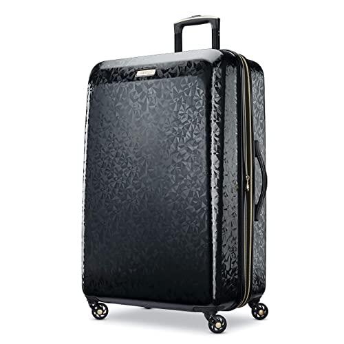 American Tourister Belle Voyage Hardside Luggage with Spinner Wheels, Black, Checked-Large 28-Inch