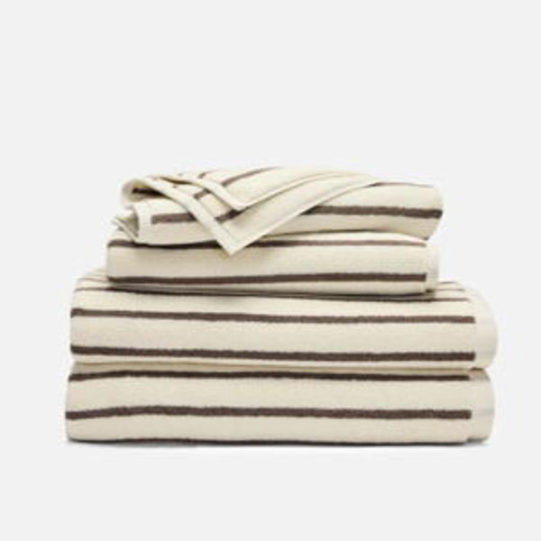 Super-Plush Turkish Cotton Bath Sheet Bundle - Color: Striped Oak