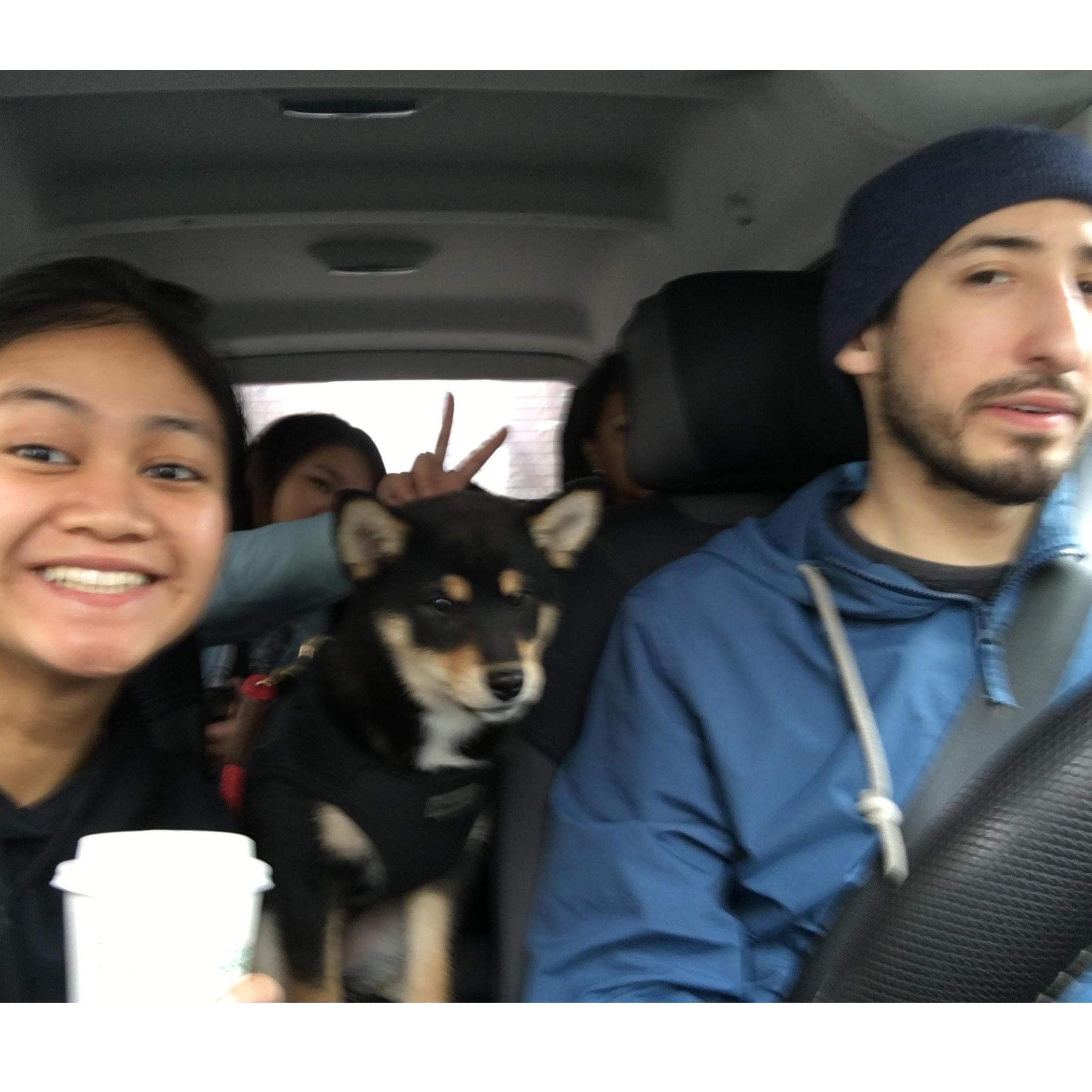 We also love to go on road trips with our dog-daughter, Trico! She is our pride and joy.