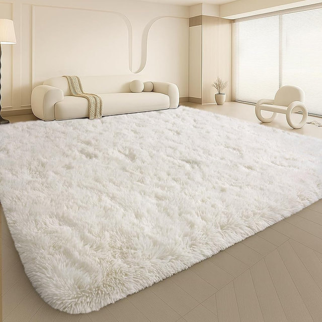 Mtandyx Large 9x12 Area Rug for Living Room, Soft Shag Rugs for Bedroom, Non-Slip Ultra Fluffy Rug,Modern Plush Carpet for Girls Boys Kids Room Dorm,Fuzzy Rug for Home Decor Aesthetic,Cream White
