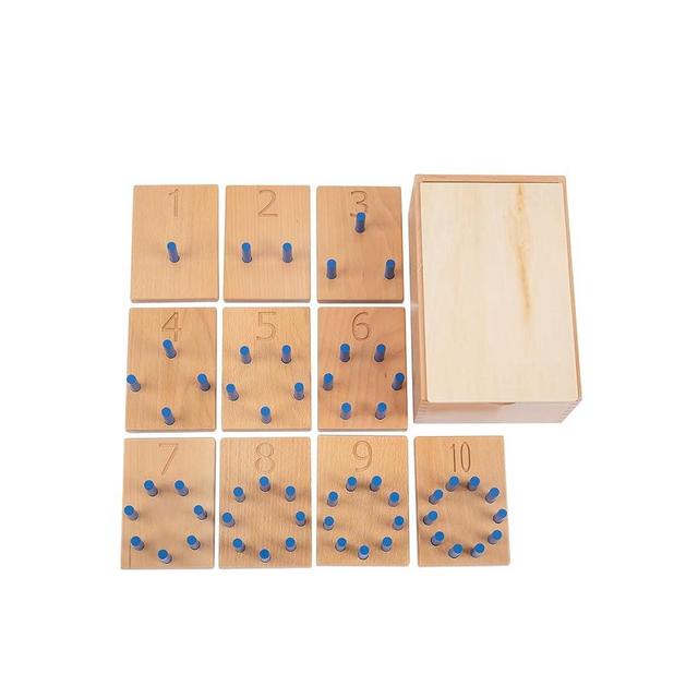 Adena Montessori Math Materials 1-10 Counting Pegs - Fun & Educational Number Game for Toddlers