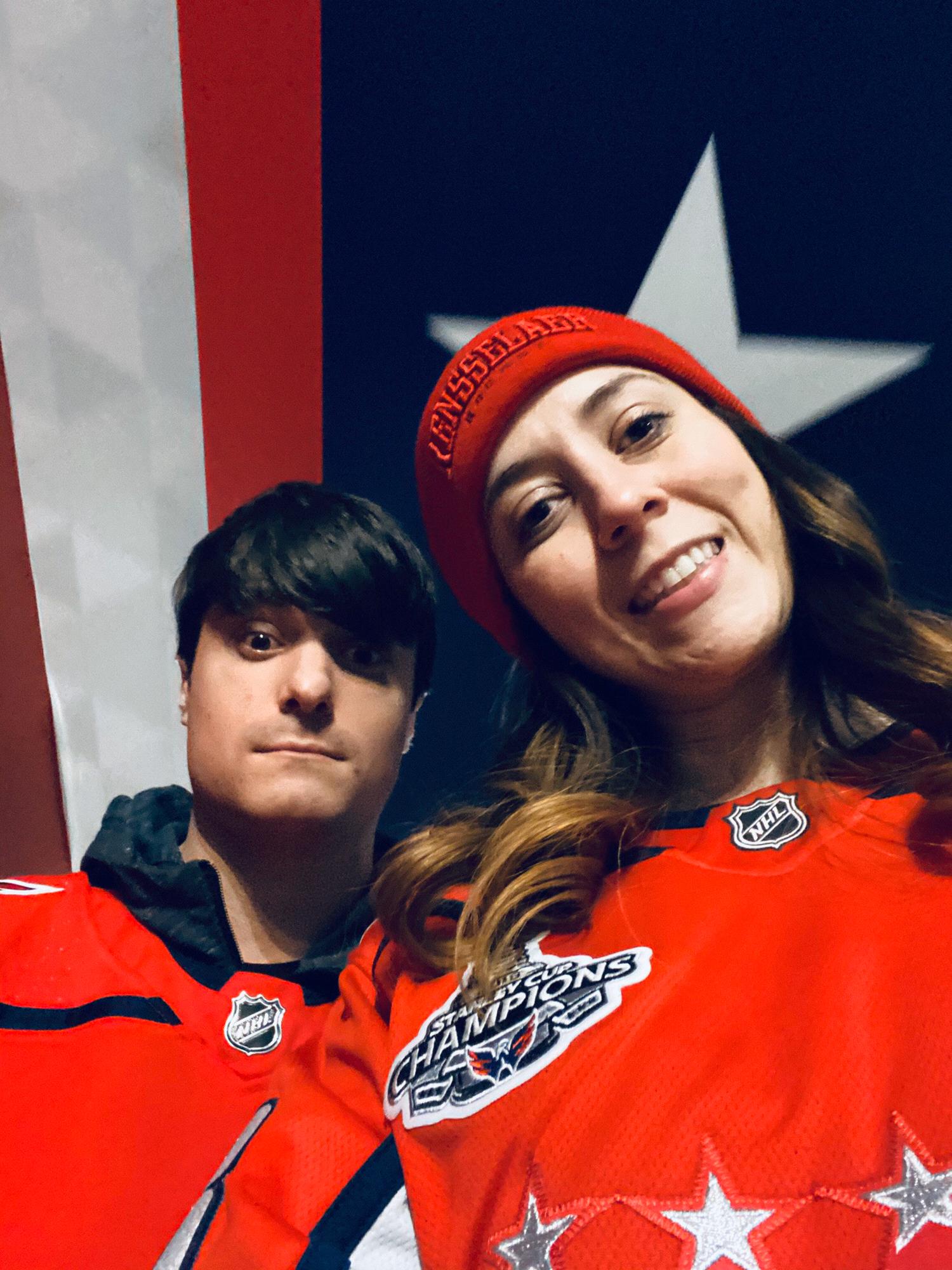 Always representing in their RPI red, Nikki and James enjoy watching DC's Capitals dominate the ice!