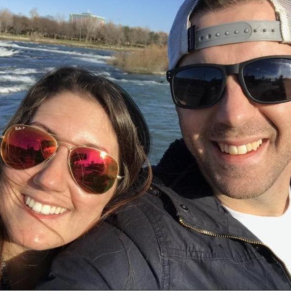 Our first "date" at Niagara Falls, less than 24 hours after first meeting. This is also the first picture we ever took together. (Dec. 2017)