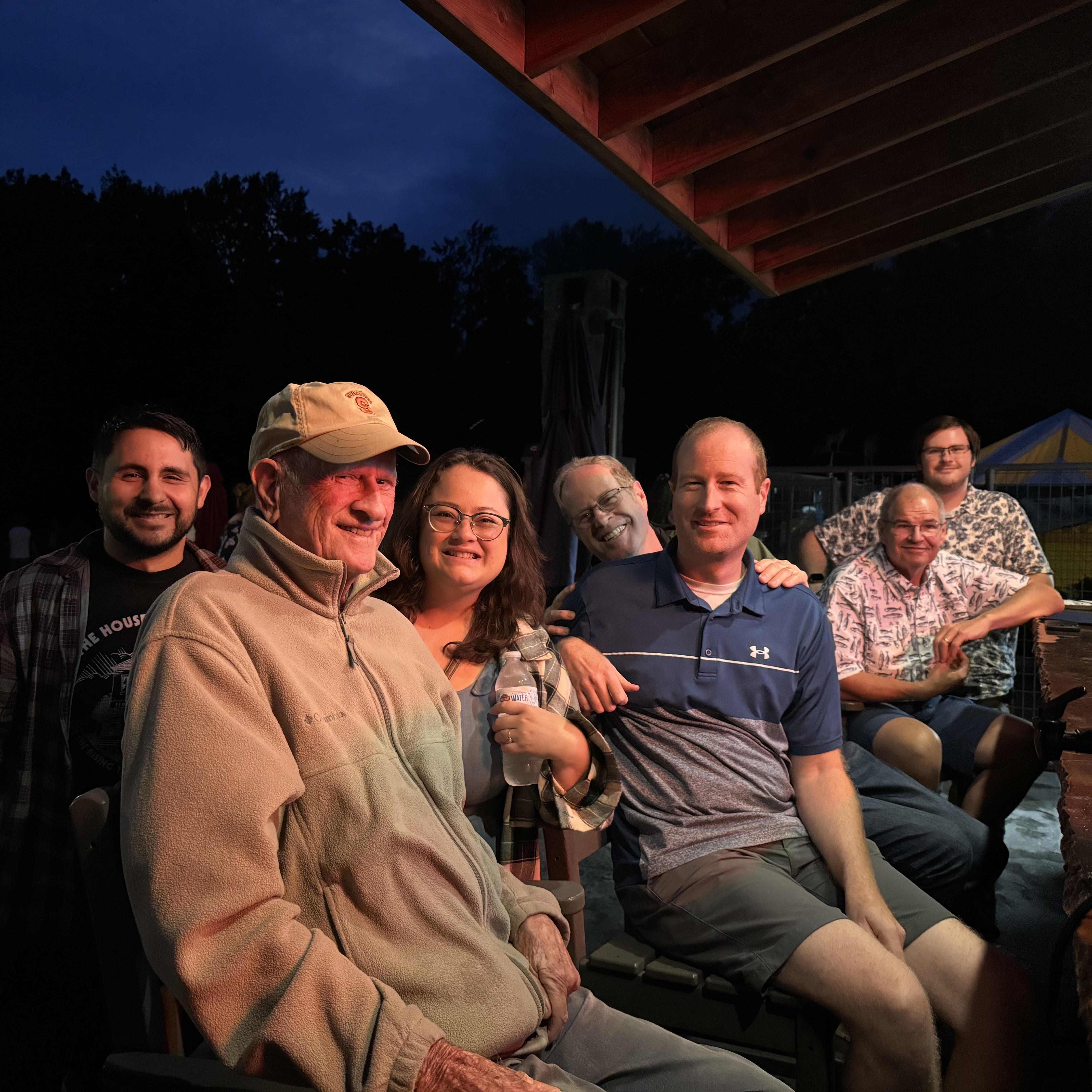 Grandpa Supple at the pool-side bar with a real whos-who from Jackie's mom's side of the family! Uncle Bob, Cousin Chris, Uncle Mike and Cousin Mike.