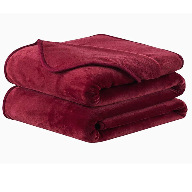 Soft King Size Blanket All Season Winter Warm Microplush Lightweight Thermal Fleece Blankets for Couch Bed Sofa,90x102 Inches,Burgandy