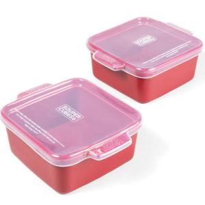 Ceramic Baking Dish, Red, 5" Square, set of 2