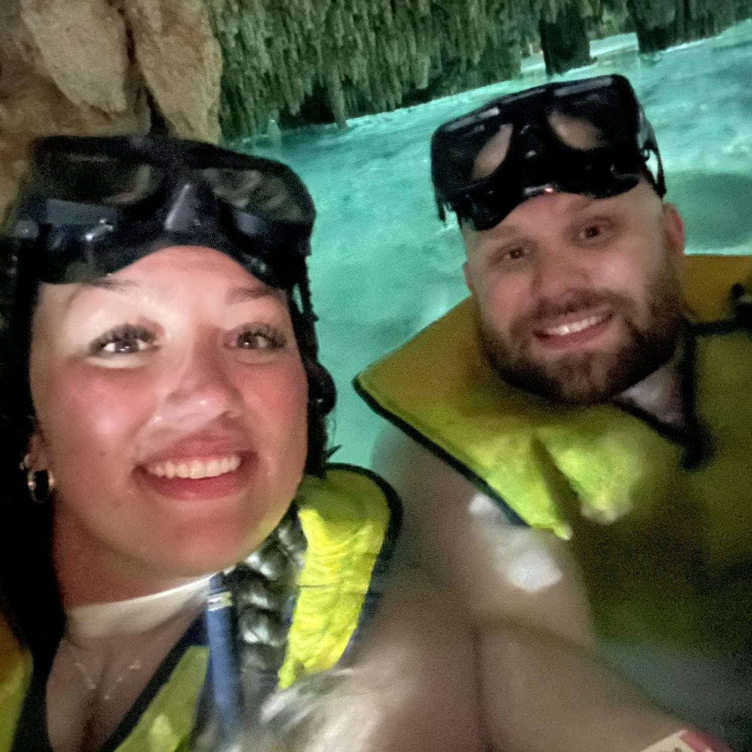 Swimming in the centones in Cancun