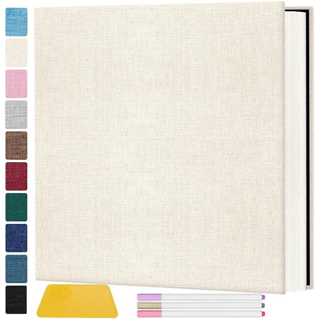 Zesthouse Large 18In Photo Album Self Adhesive 60 Pages, Scrapbook Albums with Sticky Page Holds 10x12 & 8x10 & 5X7 & 4x6 Pictures, DIY Photo Book Ideal Gift for Family Wedding Baby