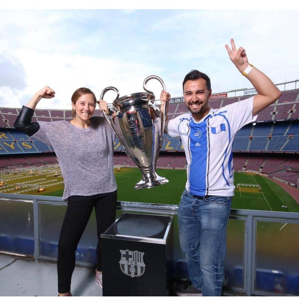 Touring the Barcelona soccer stadium in November 2016.