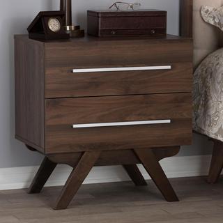 Wood 2-Drawer Nightstand