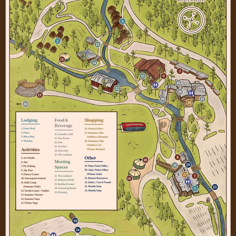 Please park in lots 30 and 34! The shuttle will take you back down near yurt 10. From there you’ll walk to the red chair lift on the lawn! We will follow the path labeled 3 to get to The Hollow.