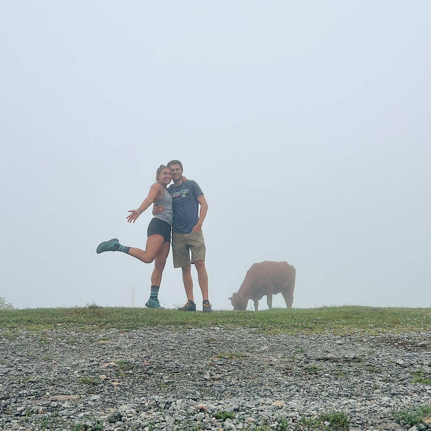 Lots of hiking and exploring, this hike in NC took us to a field of cows!