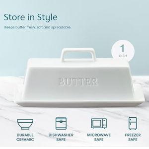 Butter Dish with Lid, White