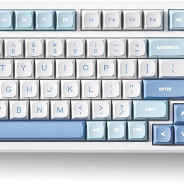 MCHOSE G98 PRO Wireless Gaming Keyboard, Tri-Mode Connection Mechanical Keyboard, Hot Swappable Custom Gasket Structure, Pre-lubed Linear Switches, Double Shot PBT Keycaps, RGB LED Backlit, Blue&White