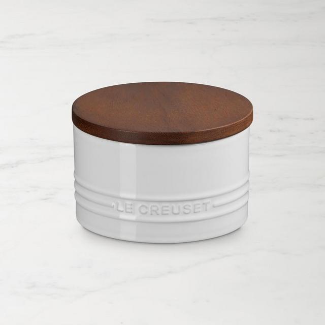 Le Creuset Signature Canister with Wood Lid, 16 Oz., White