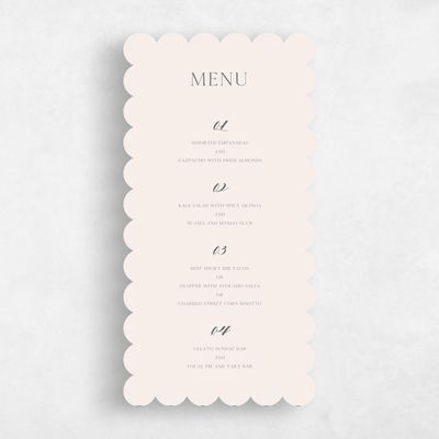 Beige Scalloped Wedding Menu - Gendron