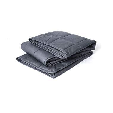 Weighted Blanket Adult 60''x80'', 20lbs for 170-230 lbs Individual, Queen Bed Weighted 2.0 Heavy Blanket 100% New Cotton with Glass Beads Grey for Adults, Youths