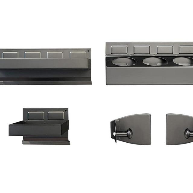 C&T 4-Piece Magnetic Toolbox Shelf, Tray and Holder Set, Magnetic Toolbox Tray Set, Tool Box for Cabinet Side Shelf Storage Van Workshop, Tool Organization and Storage