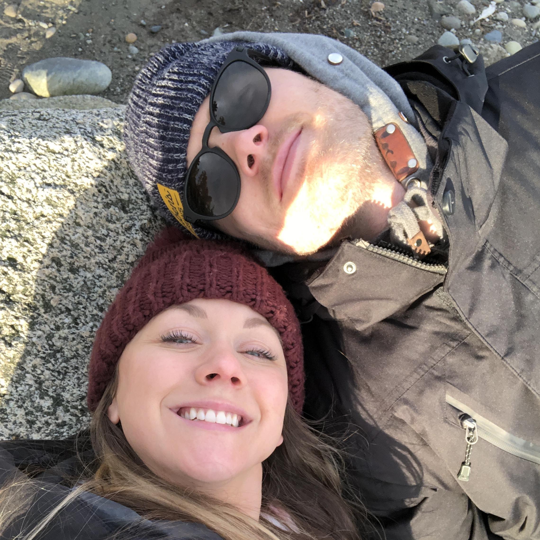 Our favorite rock to soak in the rays on Juniper Beach