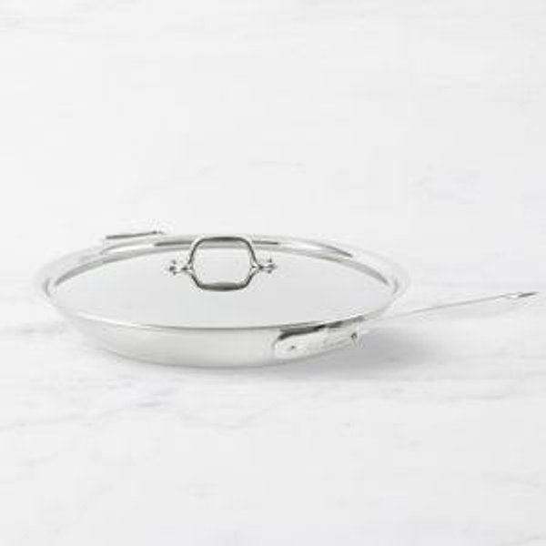 All-Clad D3 Stainless 3-ply Bonded Cookware, Fry Pan with Lid, 14 inch