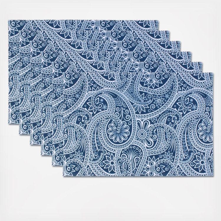 DII, Paisley Print Outdoor Placemat, Set of 6 | Zola
