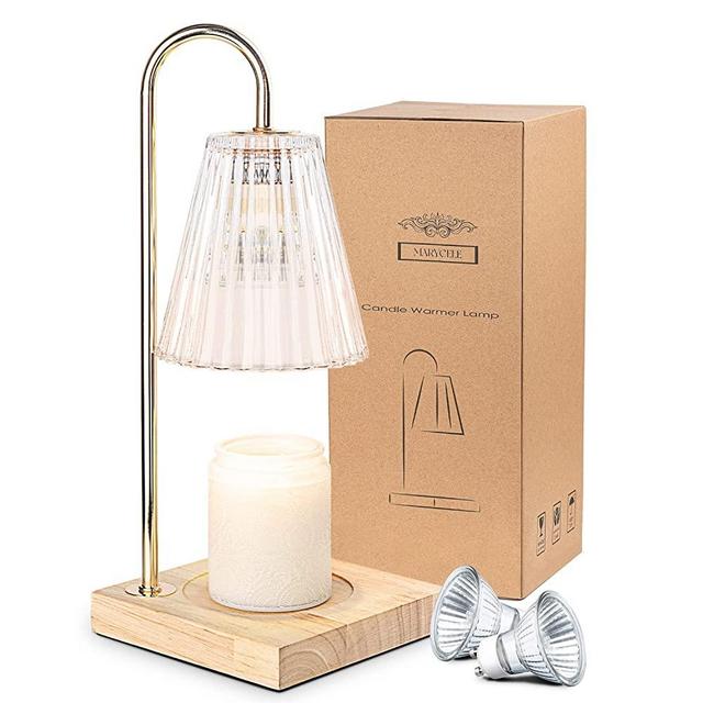 Marycele Candle Warmer Lamp, Electric Candle Lamp Warmer, Gifts for Mom Women, Home Decor Dimmable Vintage Wax Melt Warmer for Scented Wax with 2 Bulbs, Jar Candles, Bedroom Decor, House Warming Gifts