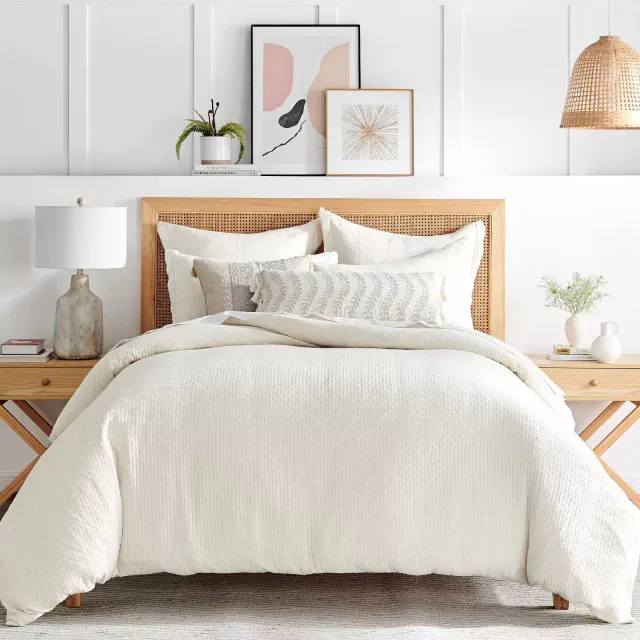 Reede Muslin Cream Full/Queen Duvet Set - Levtex Home