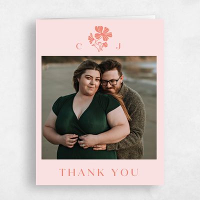 Blush, Pink Wedding Thank You - Tiburon Photo