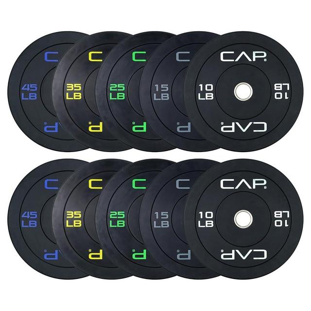 CAP Barbell 2-Inch Olympic Bumper Plate Weight Set | 100-370 lbs | Multiple Options