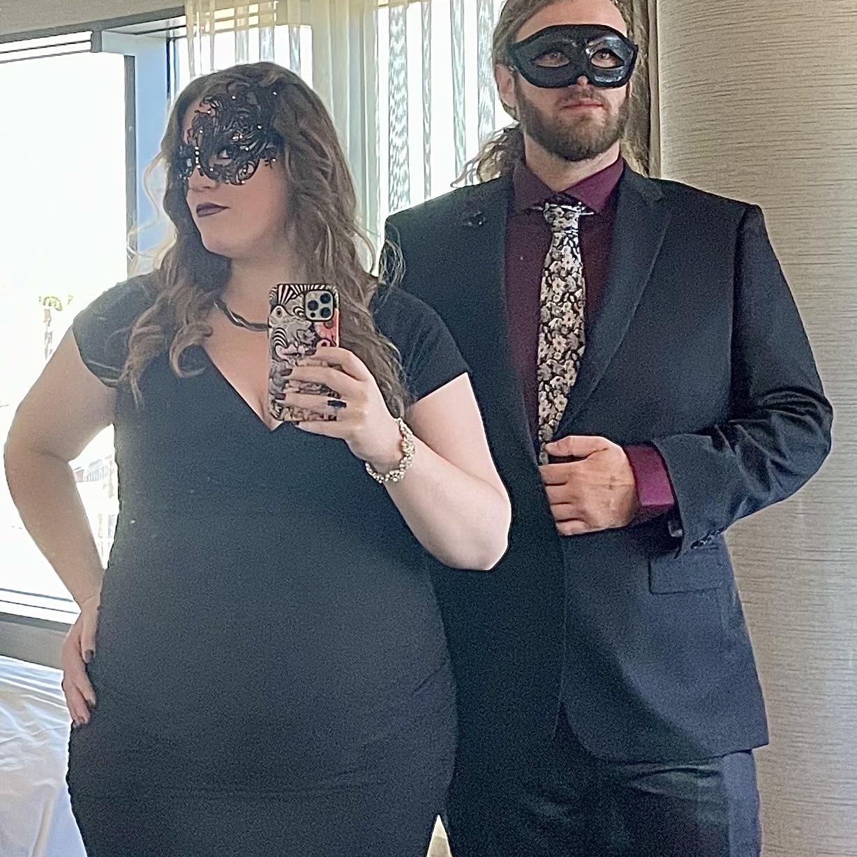 Masquerade work event, pregnant with Olive | Grand Rapids | August 2022