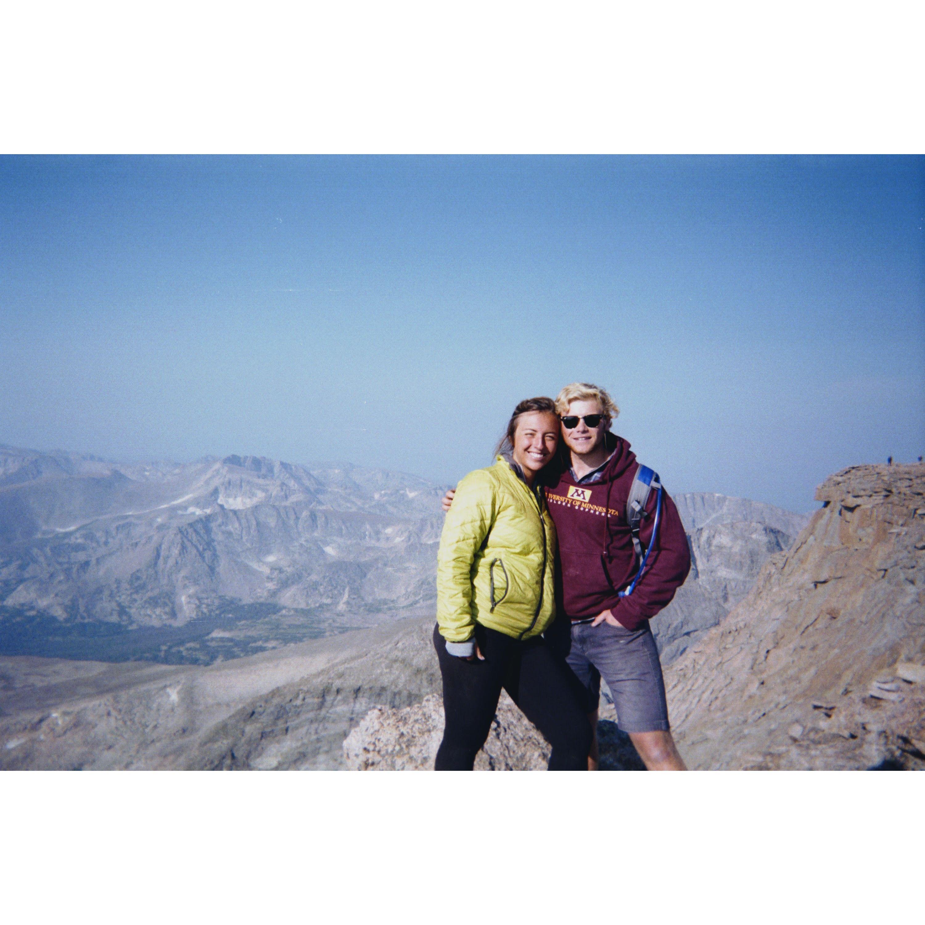 August 2018 - Summit of Long's Peak! Still one of our craziest hikes to date. It was our second 14'er in CO and it was a bit ambitious, which seems to be a pattern with us haha.