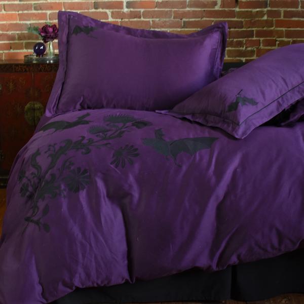 Night Flight Embroidery Pillow Shams
