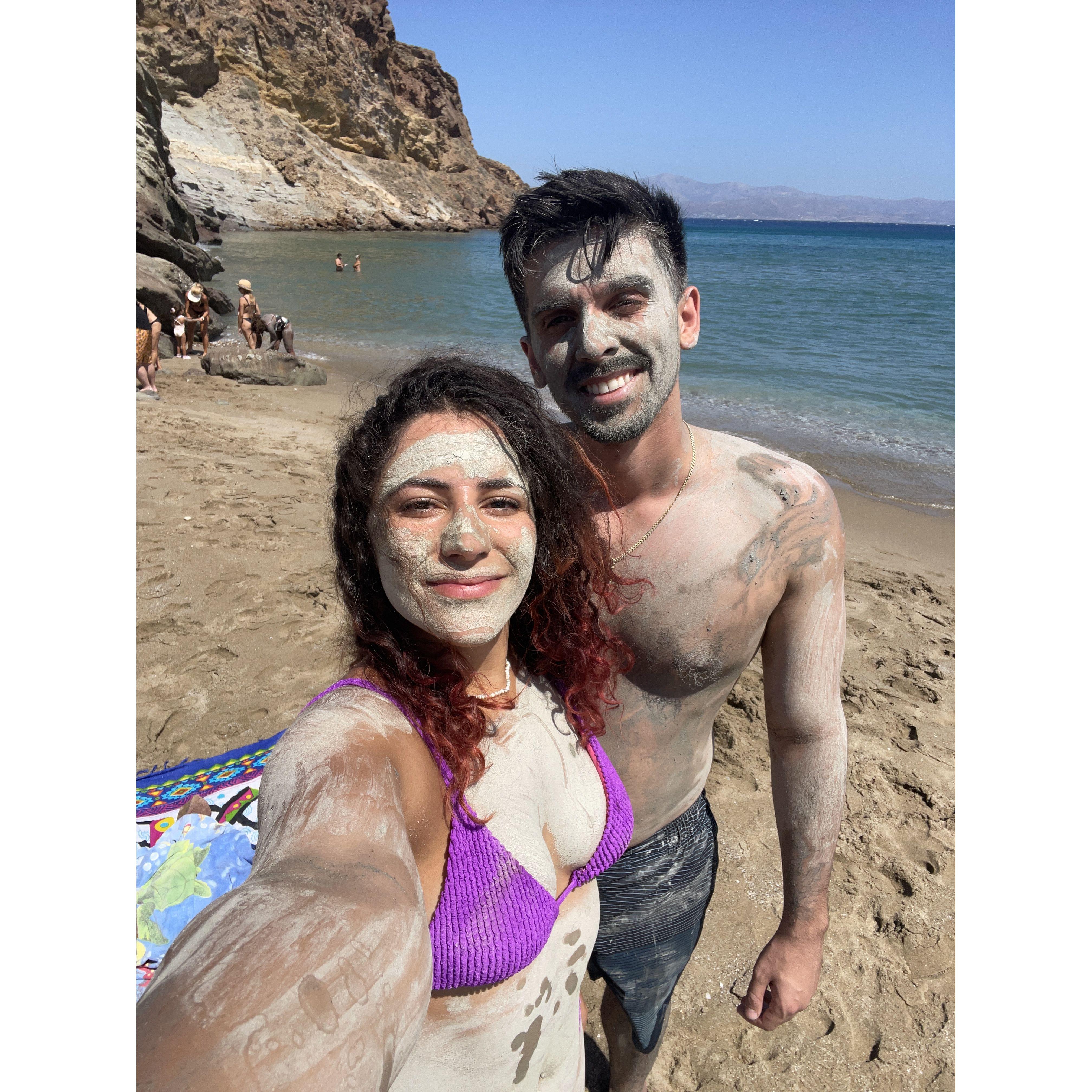 Natural clay mask in Paros